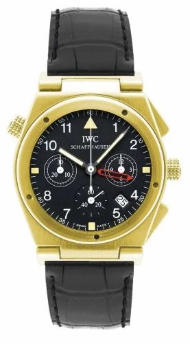 IWC Ingenieur Mecaquartz Chronograph Alarm Yellow Gold / Black / Strap IW3815-06 (IW381506)